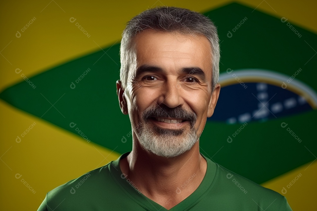 Homem sorridente em comemoração do 7 de setembro