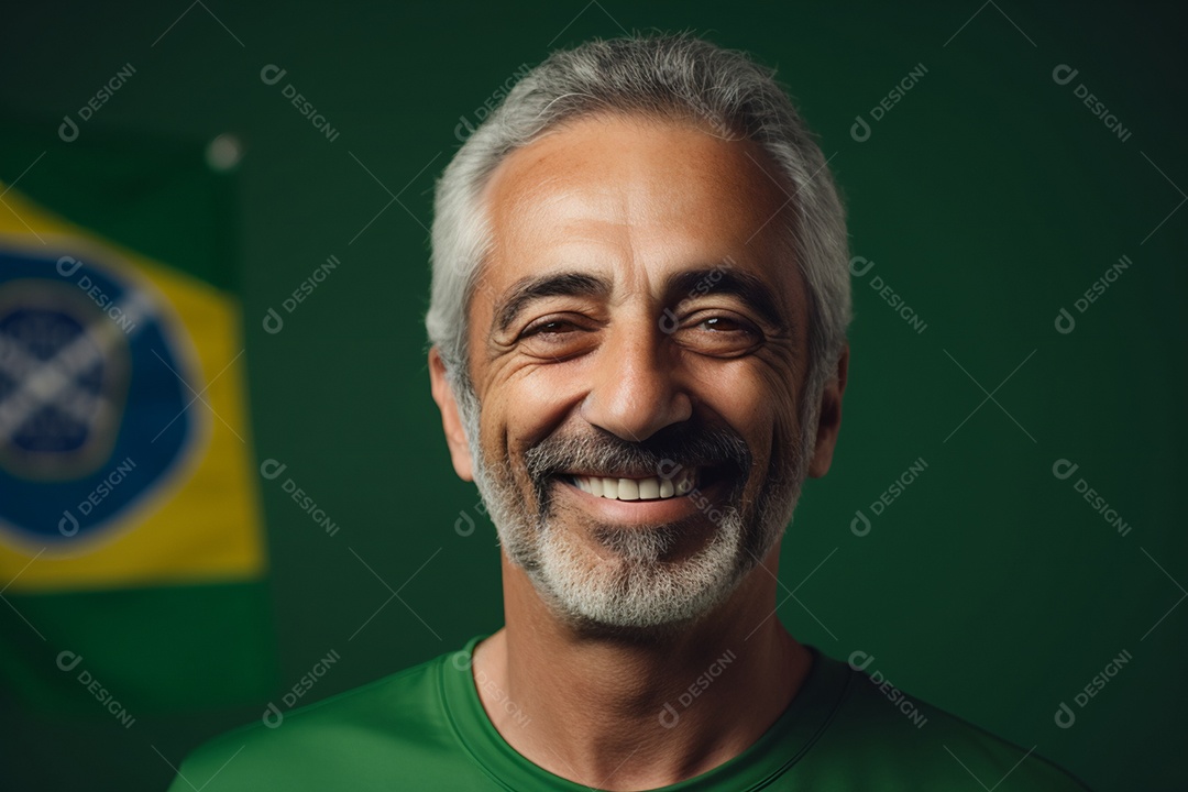 Homem sorridente em comemoração do 7 de setembro