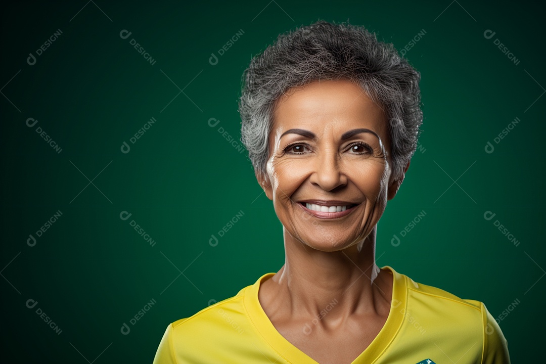 Mulher sorridente em comemoração do 7 de setembro