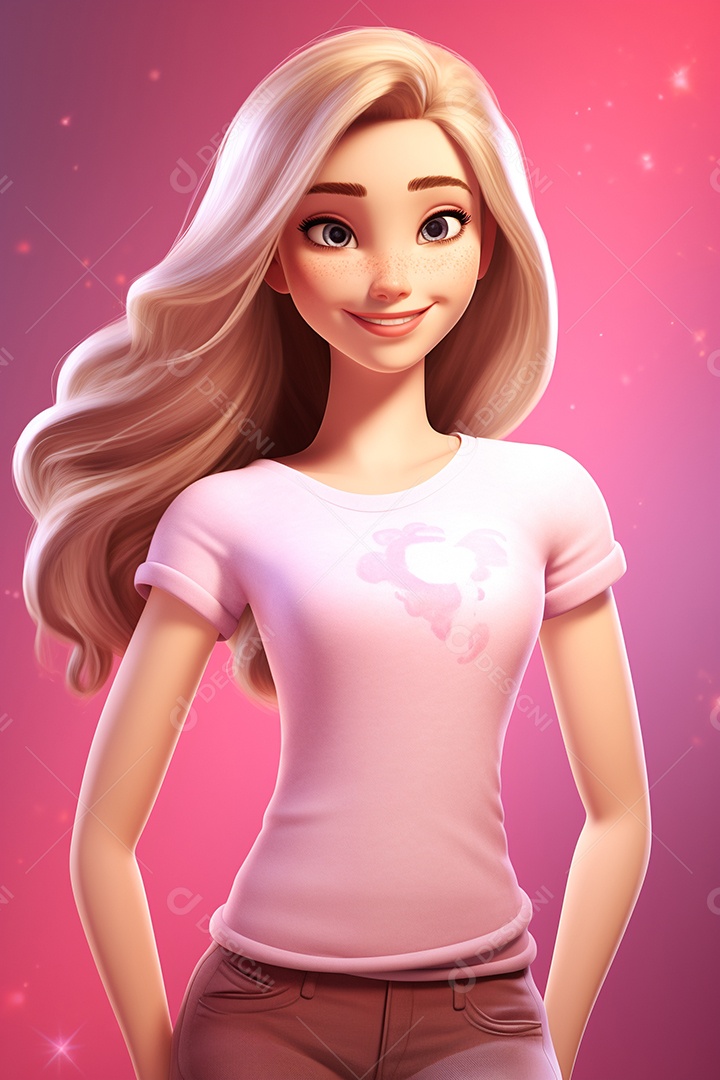 Ilustração mulher com camiseta de conscientização de outubro rosa