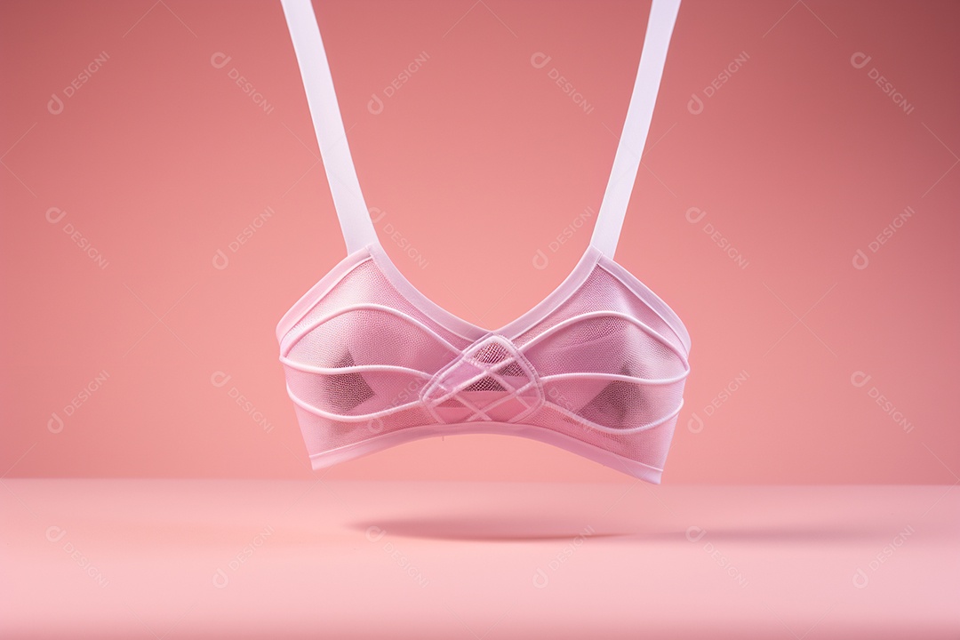 Sutiã rosa para conscientização do câncer de mama