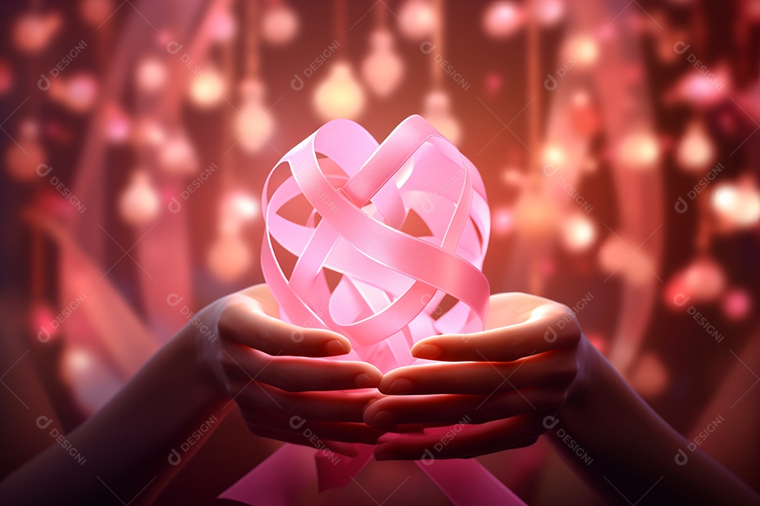 Fita rosa para conscientização de outubro rosa