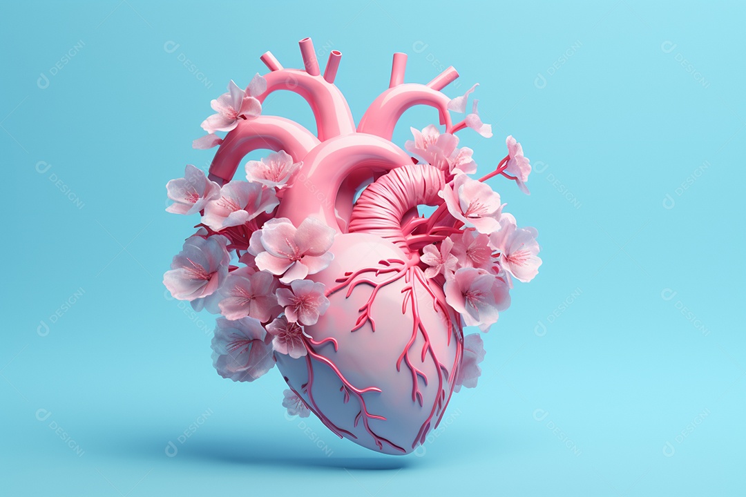 Coração rosa para conscientização de Outubro Rosa