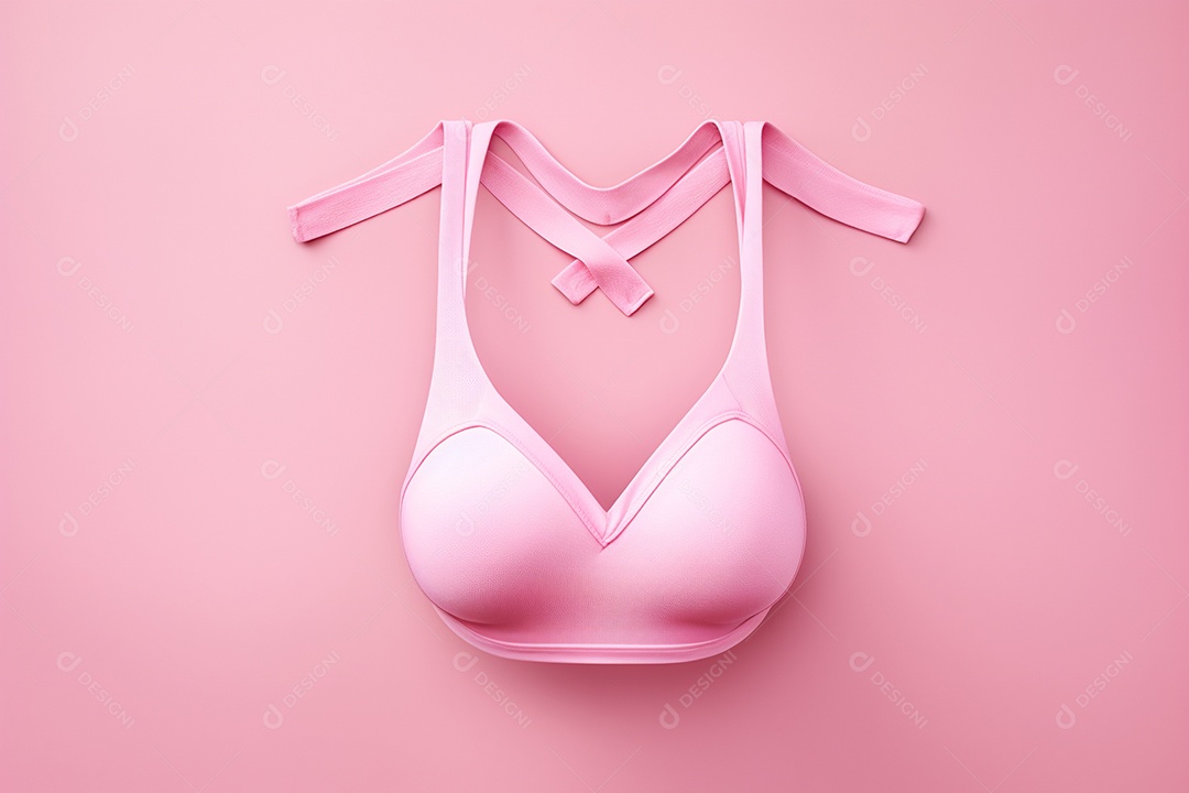 Sutiã rosa para conscientização de câncer de mama