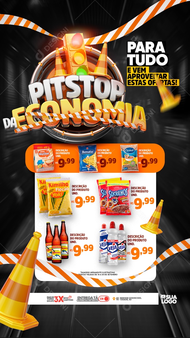 Social Media Story Pitstop Da Economia Aproveitar Estas Ofertas PSD Editável