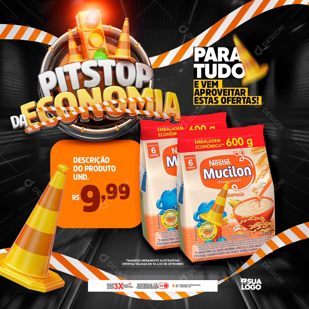 Pitstop Da Economia Para Tudo Social Media PSD Editável