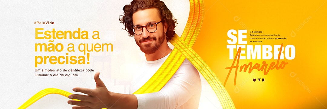Carrossel Estenda a Mão a Quel Precisa Setembro Amarelo Social Media PSD Editável
