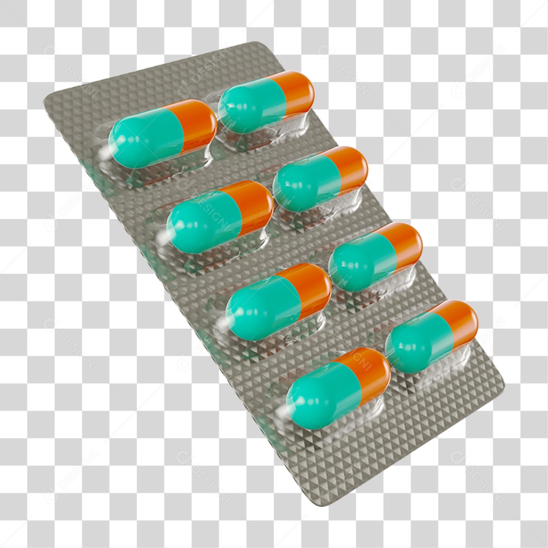 Cartela Cápsulas PNG Transparente