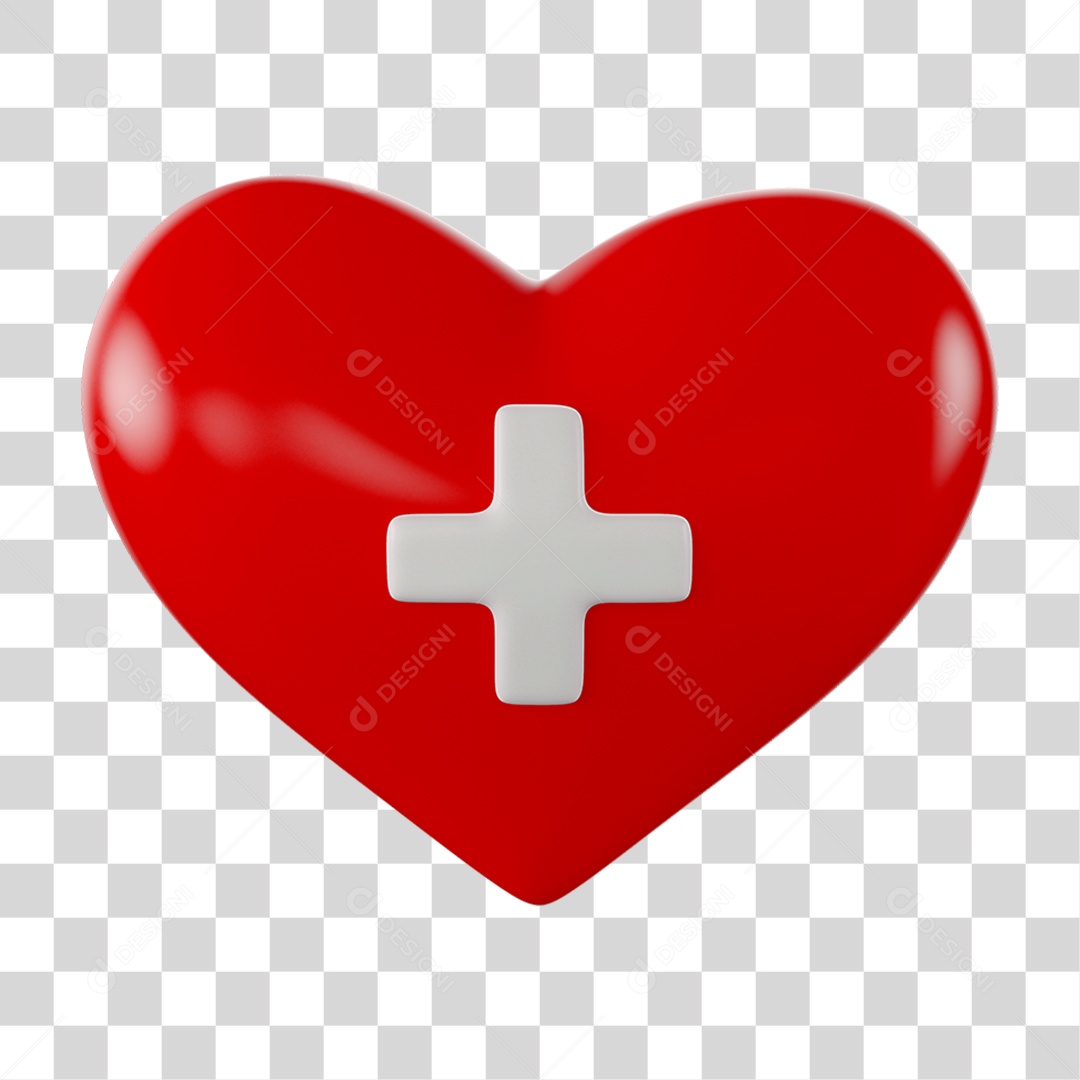 Coração e Cruz PNG Transparente