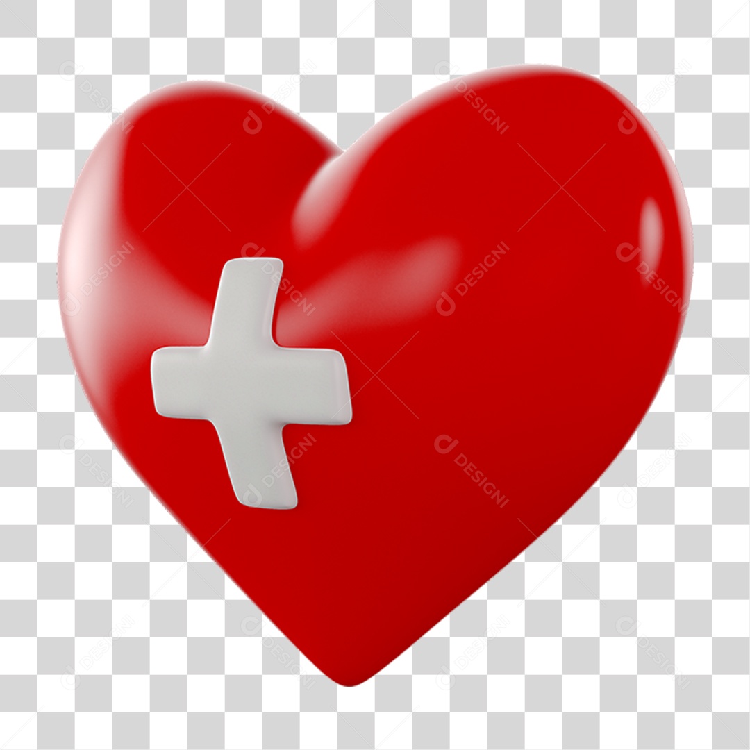 Coração e Cruz PNG Transparente