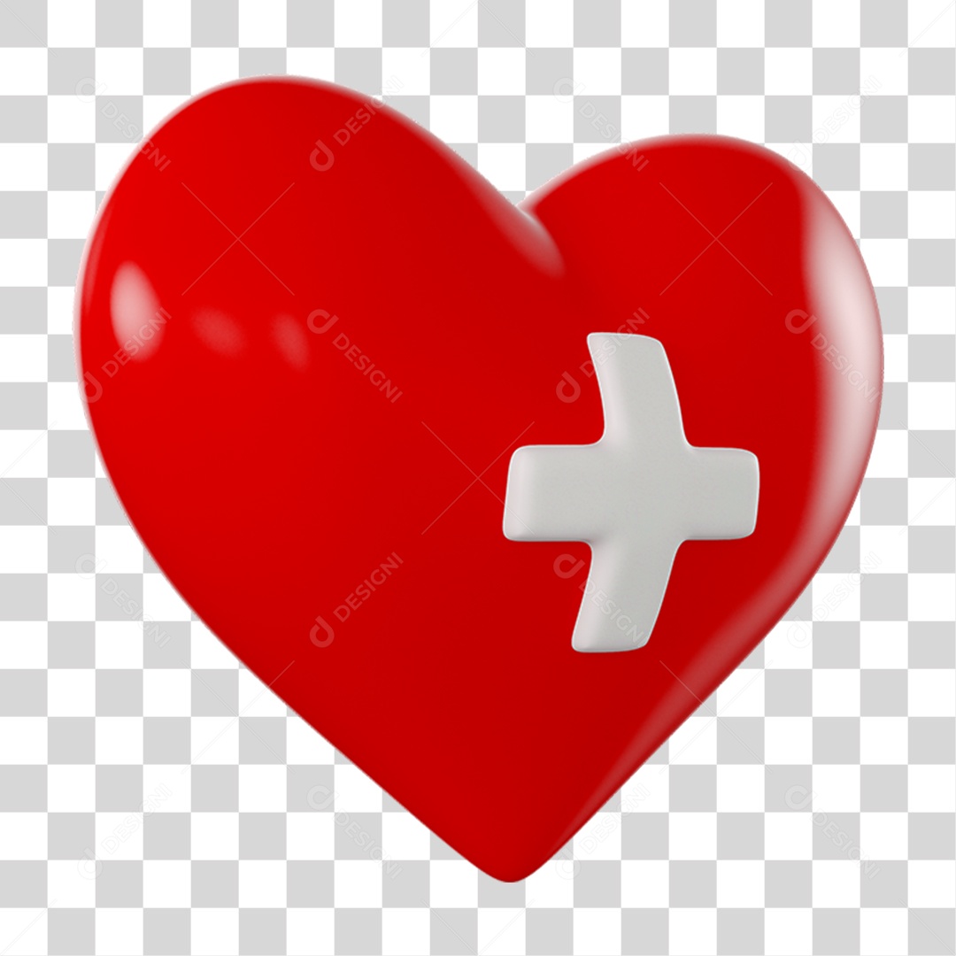 Coração e Cruz PNG Transparente