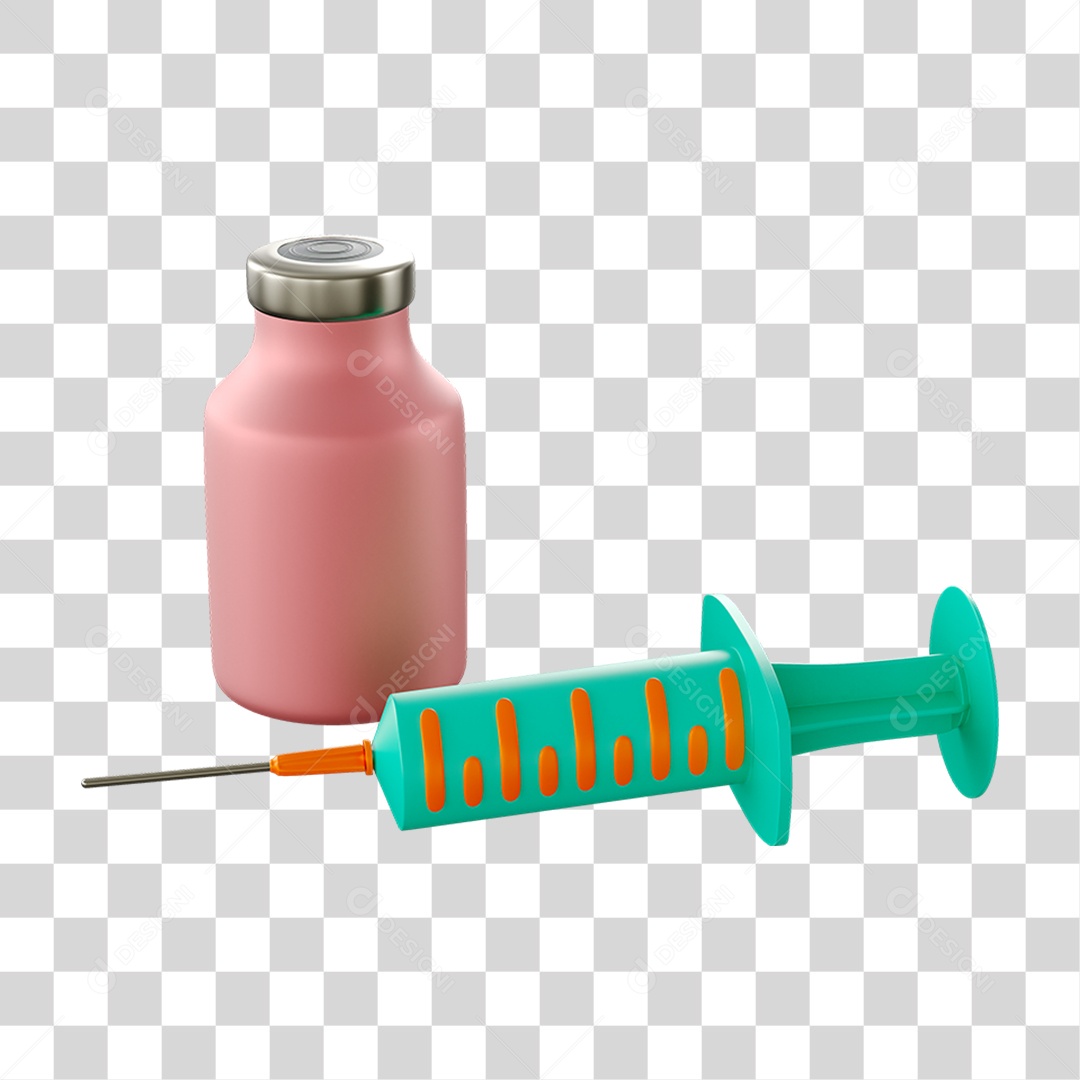 Frasco e Seringa  PNG Transparente