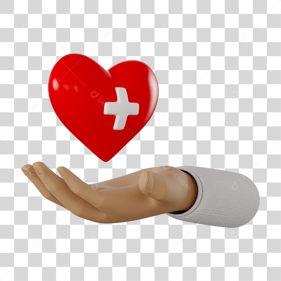 Mão e Coração  PNG Transparente