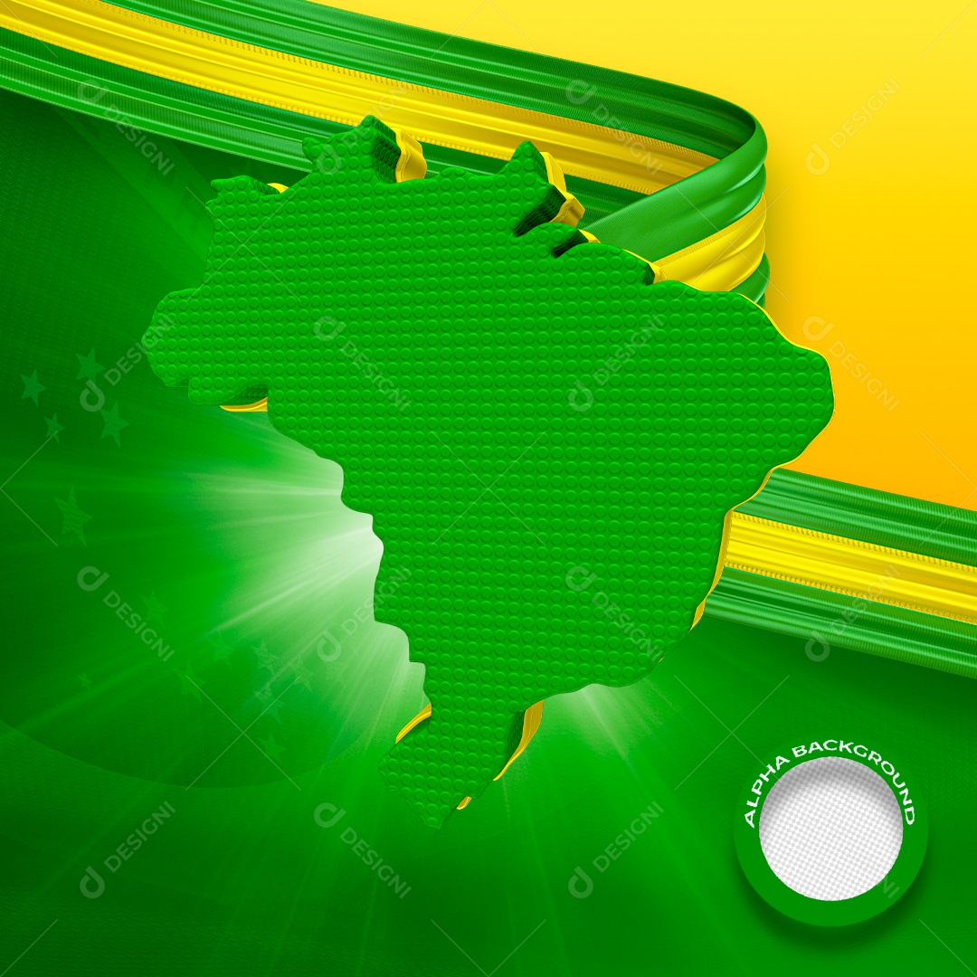 Elemento 3D Mapa Do Brasil Para Composição PSD