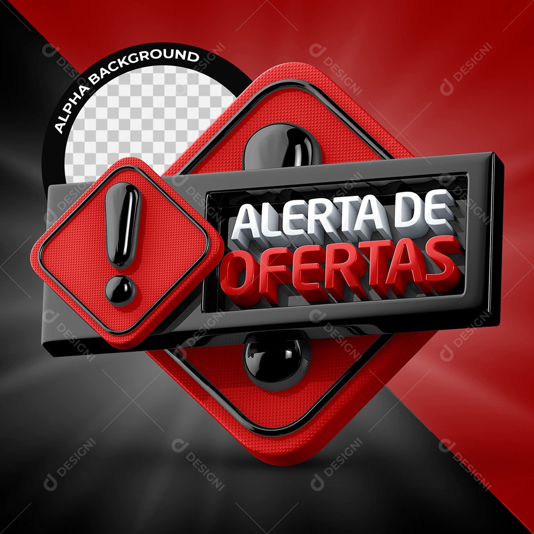 Offer Alert: Red and Black 3D Stamp for PSD Composition