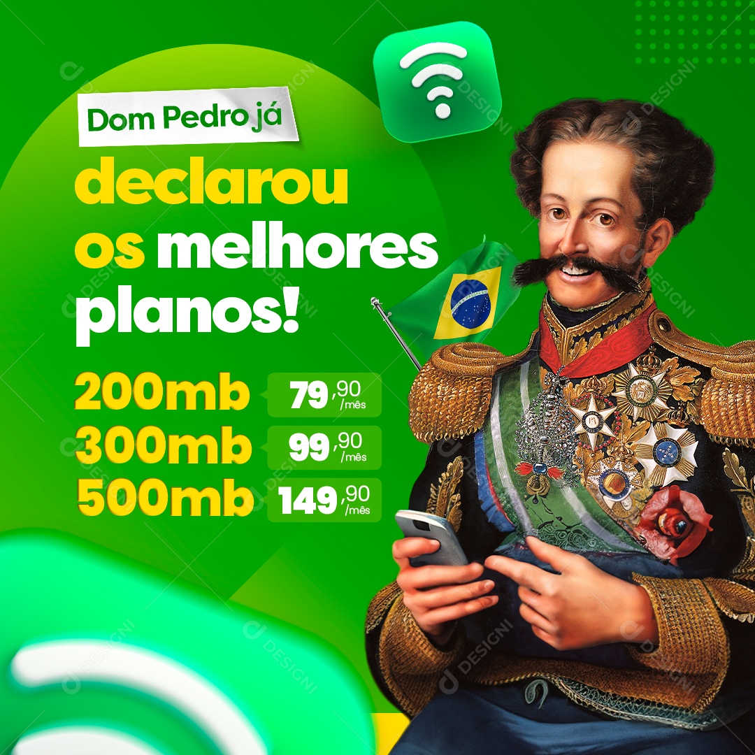 Dom Pedro Já Declarou Os Melhores Planos Social Media PSD Editável