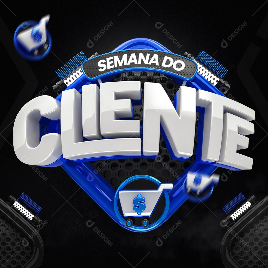 Semana Do Cliente Selo 3D Para Composição PSD
