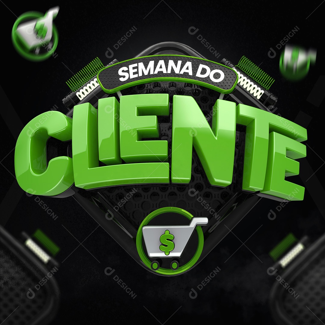 Semana Do Cliente Selo 3D Para Composição PSD