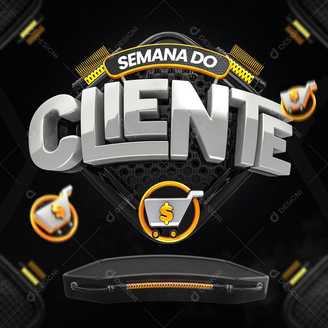Selo 3D Semana Do Cliente Para Composição PSD