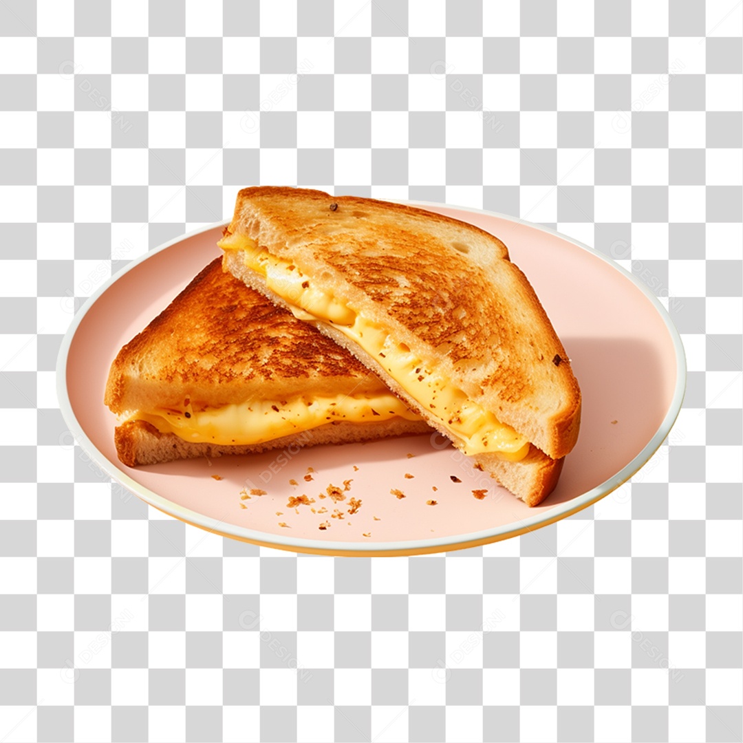 Sanduiche em Prato PNG Transparente