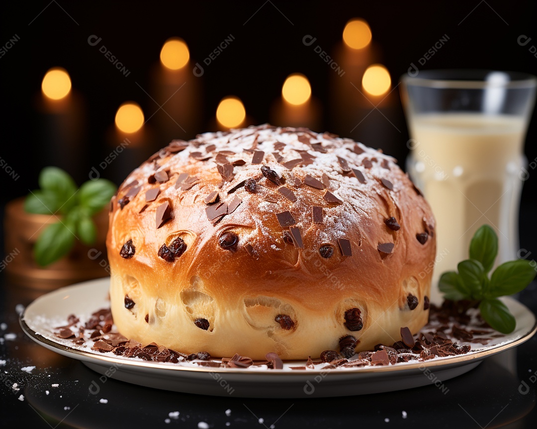 Pão tradicional de Natal. Comida de Natal.