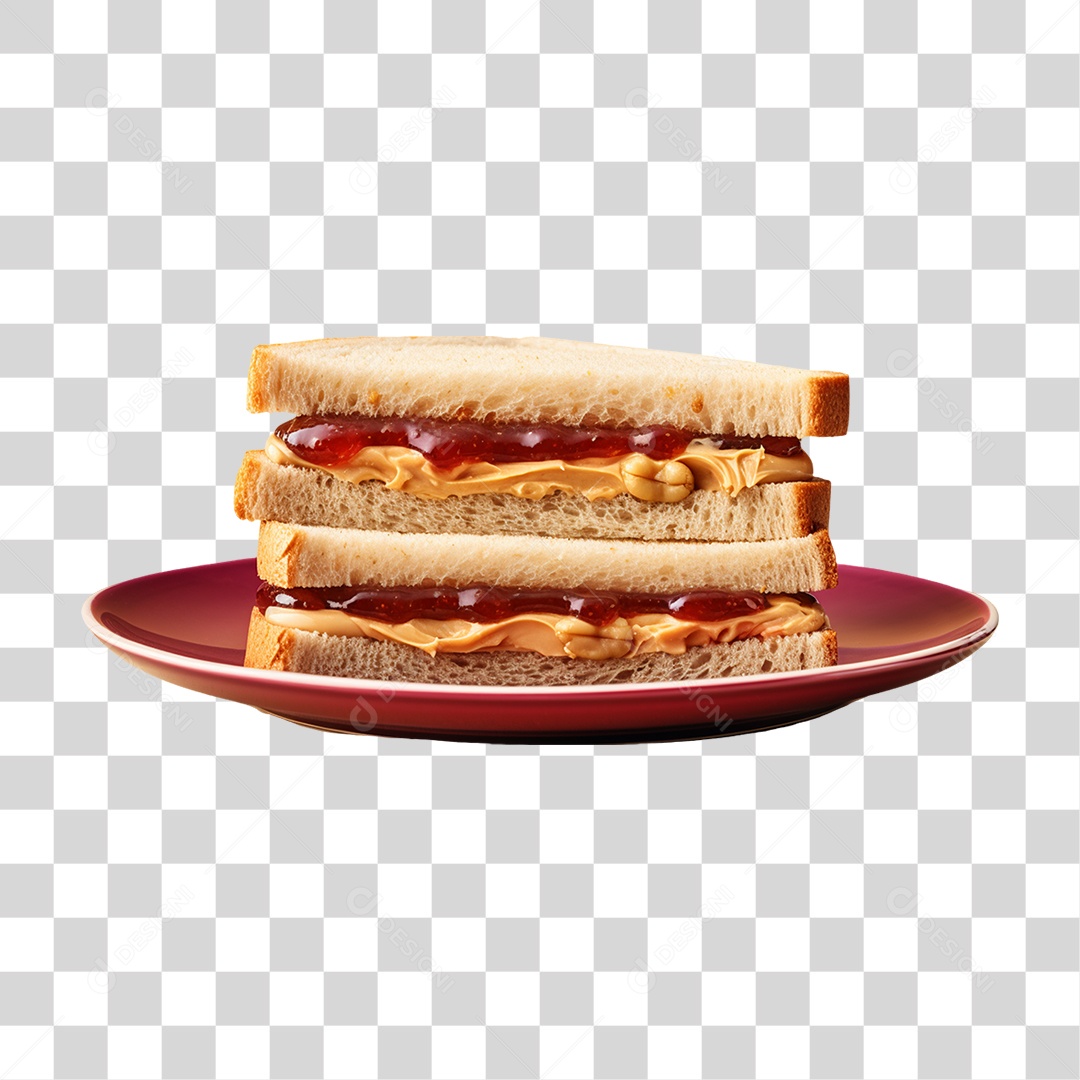 Sanduiche em Prato PNG Transparente