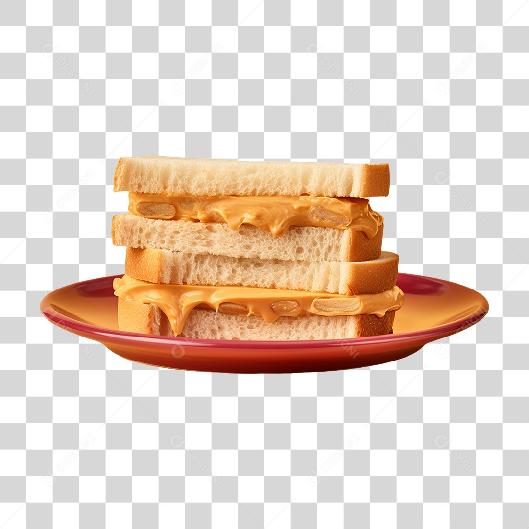 Sanduiche em Prato PNG Transparente