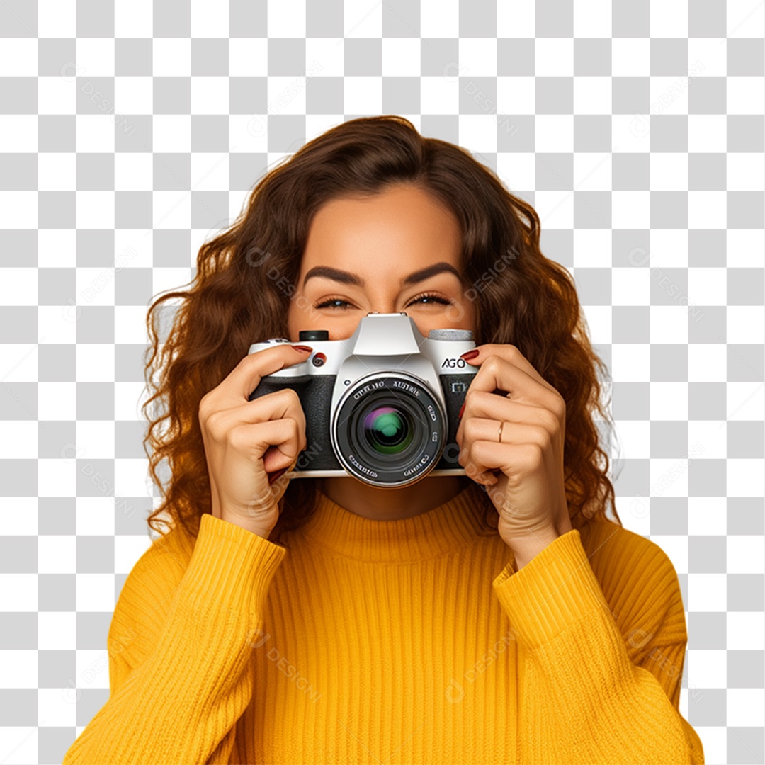 Mulher Fotógrafa PNG Transparente