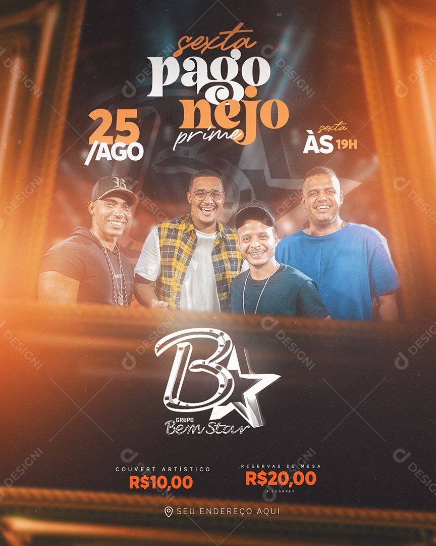 Social Media Flyer Feed Sexta Pago Nejo Prime PSD Editável