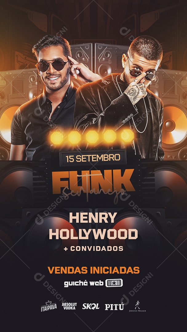 Flyer Story Funk Sertanejo Henry Hollywood Social Media PSD Editável