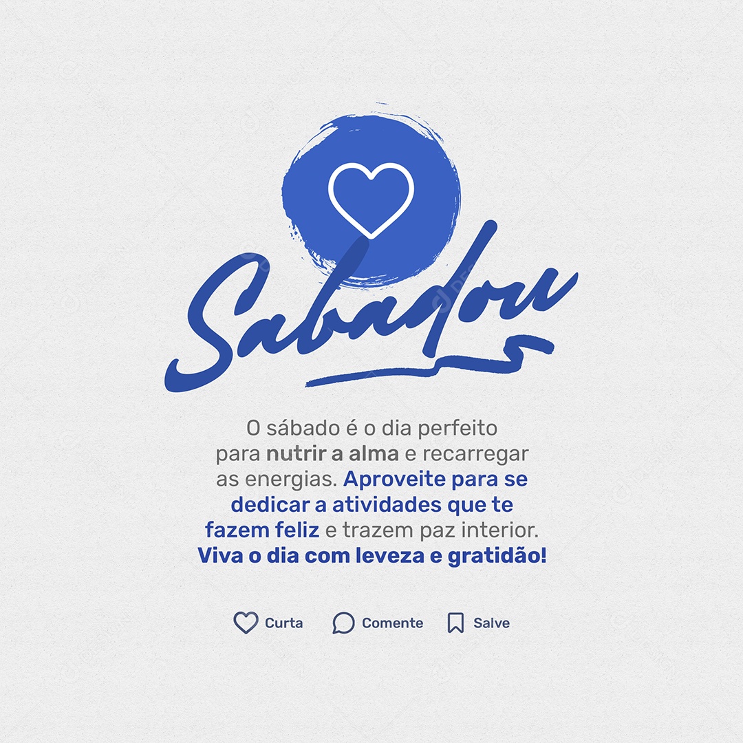Frase Motivacional Sabadou Leveza e Gratidão Social Media PSD Editável