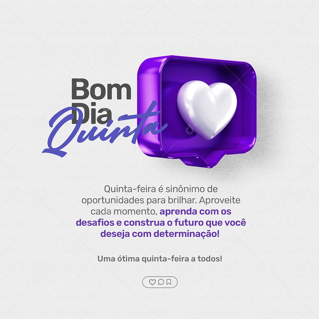 Bom Dia Quinta Deseja Com Determinação Social Media PSD Editável