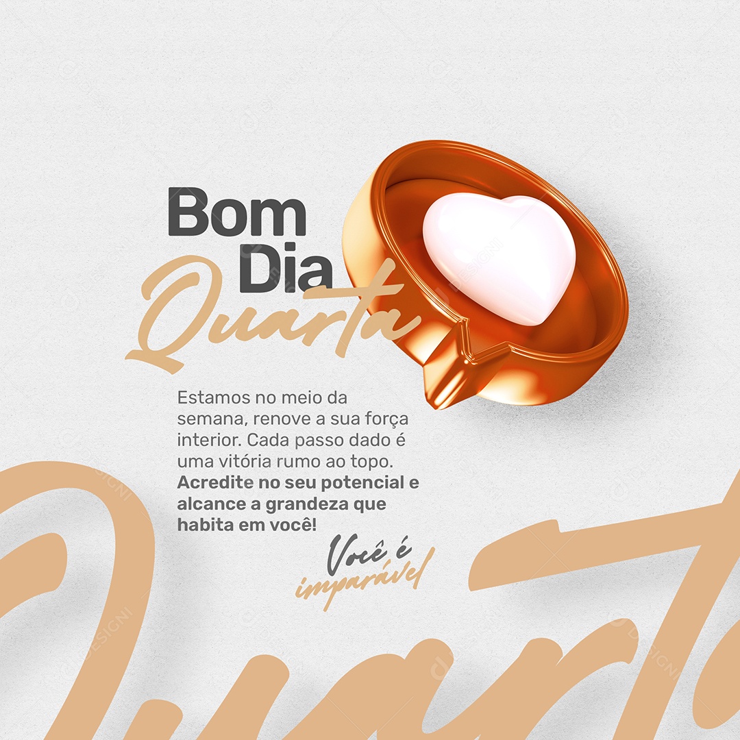 Social Media Bom Dia Quarta Frase Motivacional PSD Editável