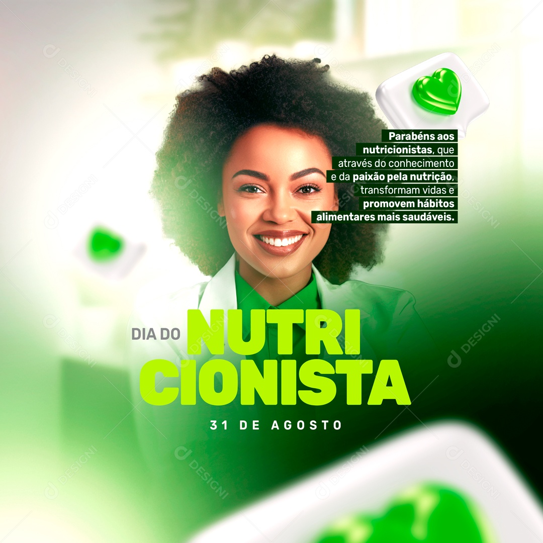 Dia Do Nutricionista Alimentares Mais Saudáveis Social Media PSD Editável