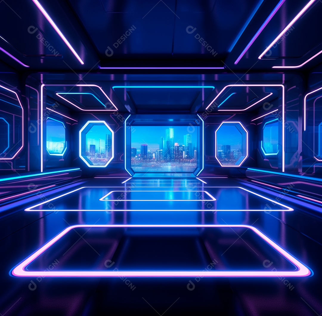 Fundo Azul Futurístico para composição