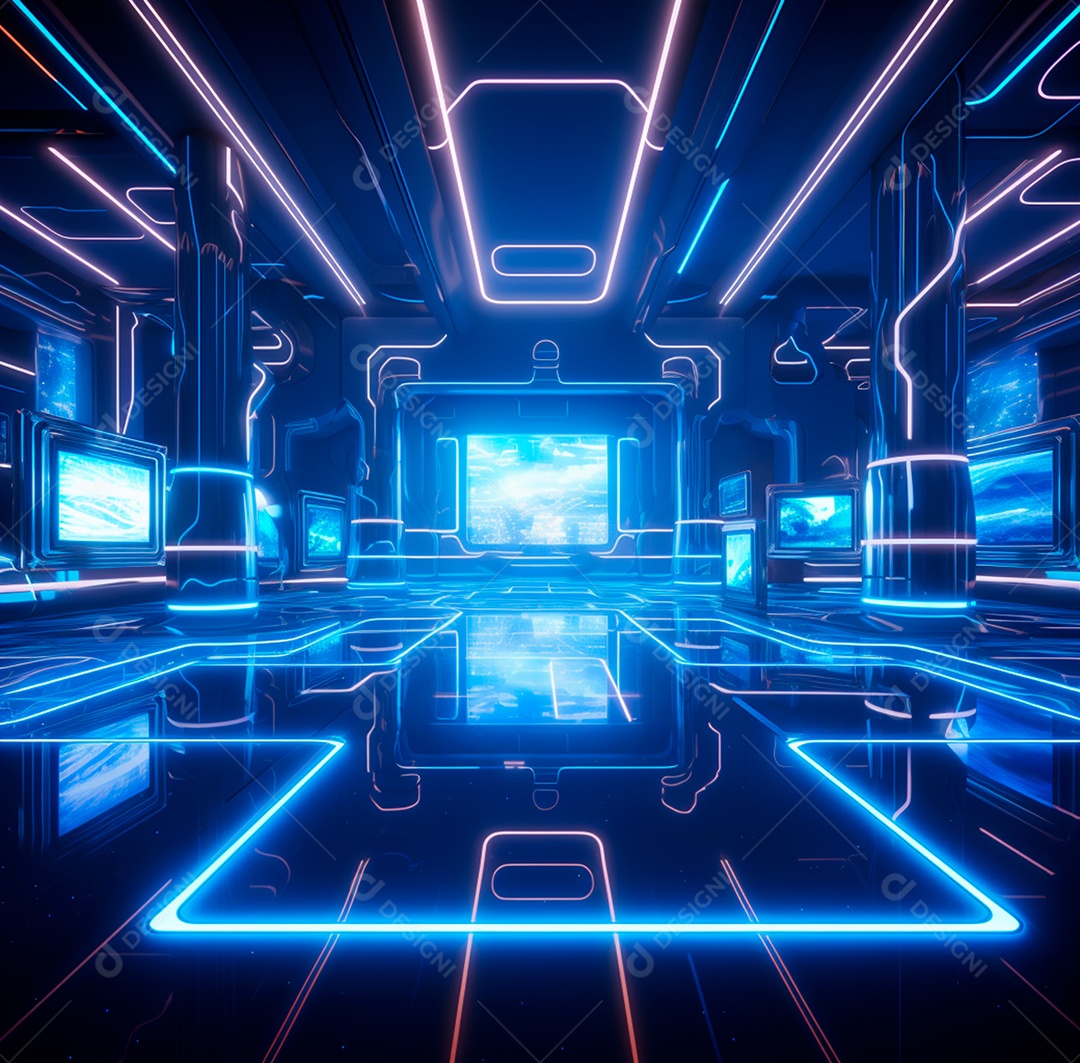 Fundo Azul Futurístico para composição