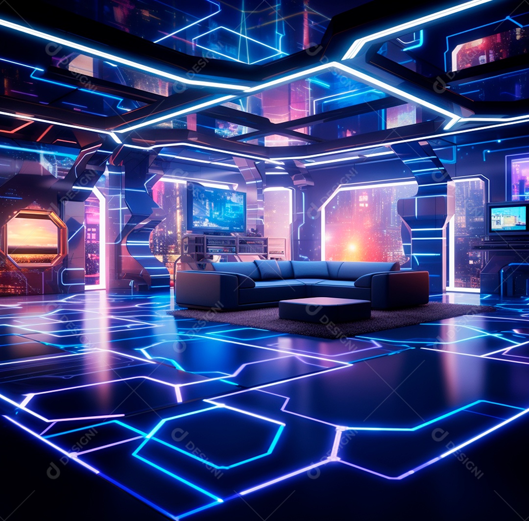 Fundo Azul Futurístico para composição