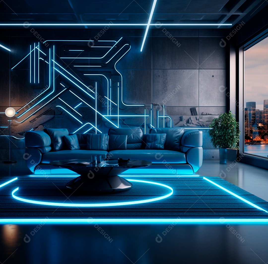 Fundo Azul Futurístico para composição