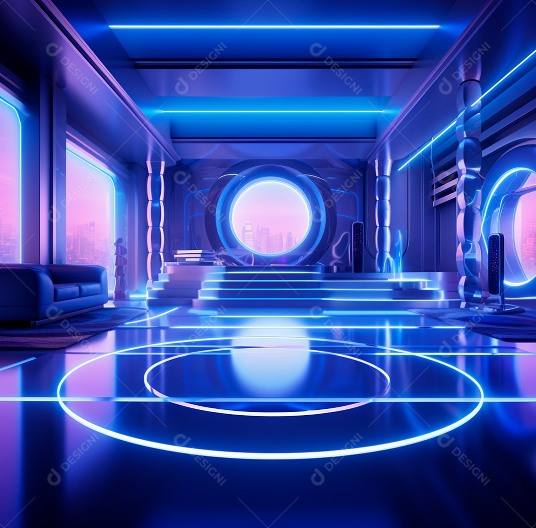 Fundo Azul Futurístico para composição