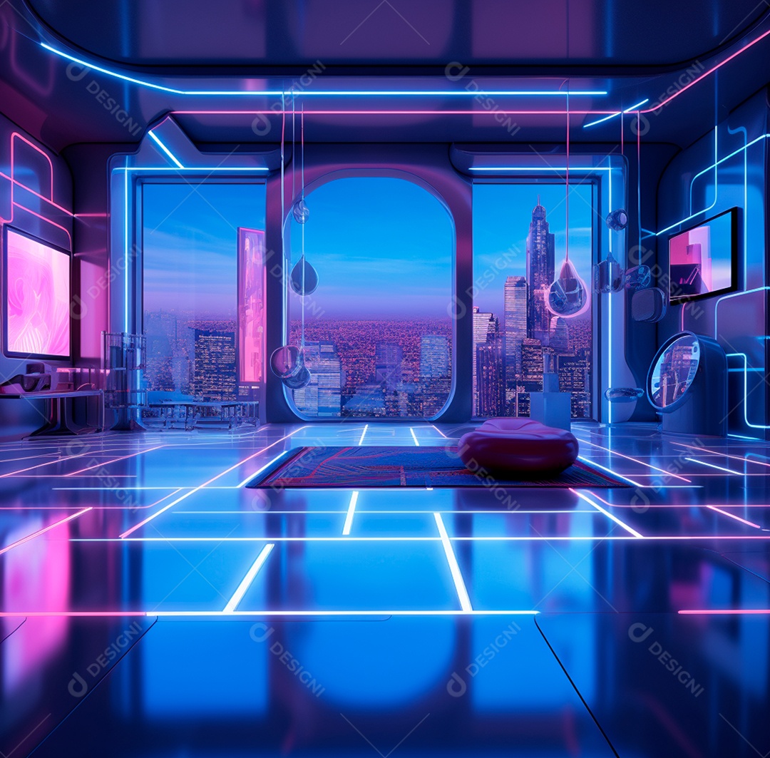 Fundo Azul Futurístico para composição