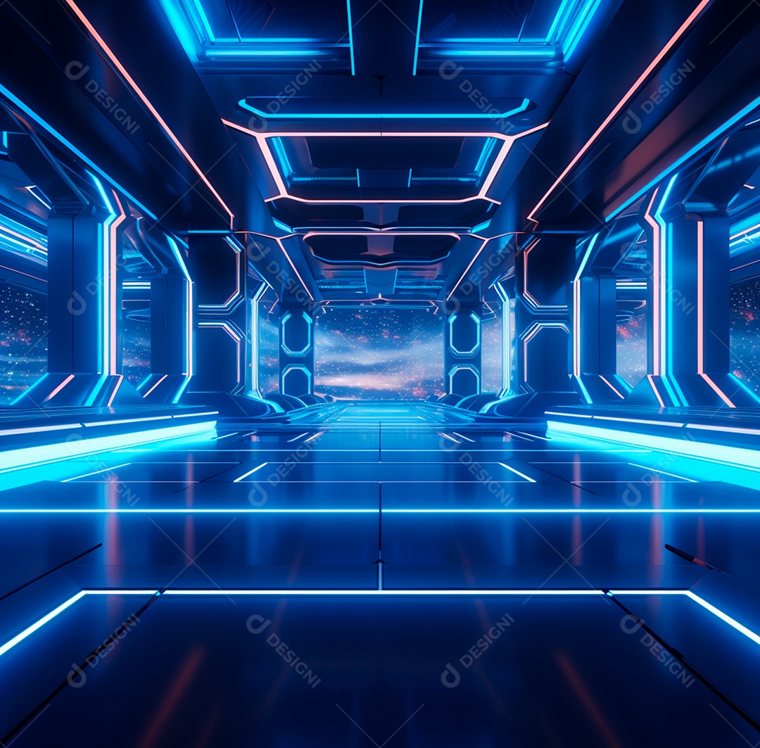 Fundo Azul Futurístico para composição