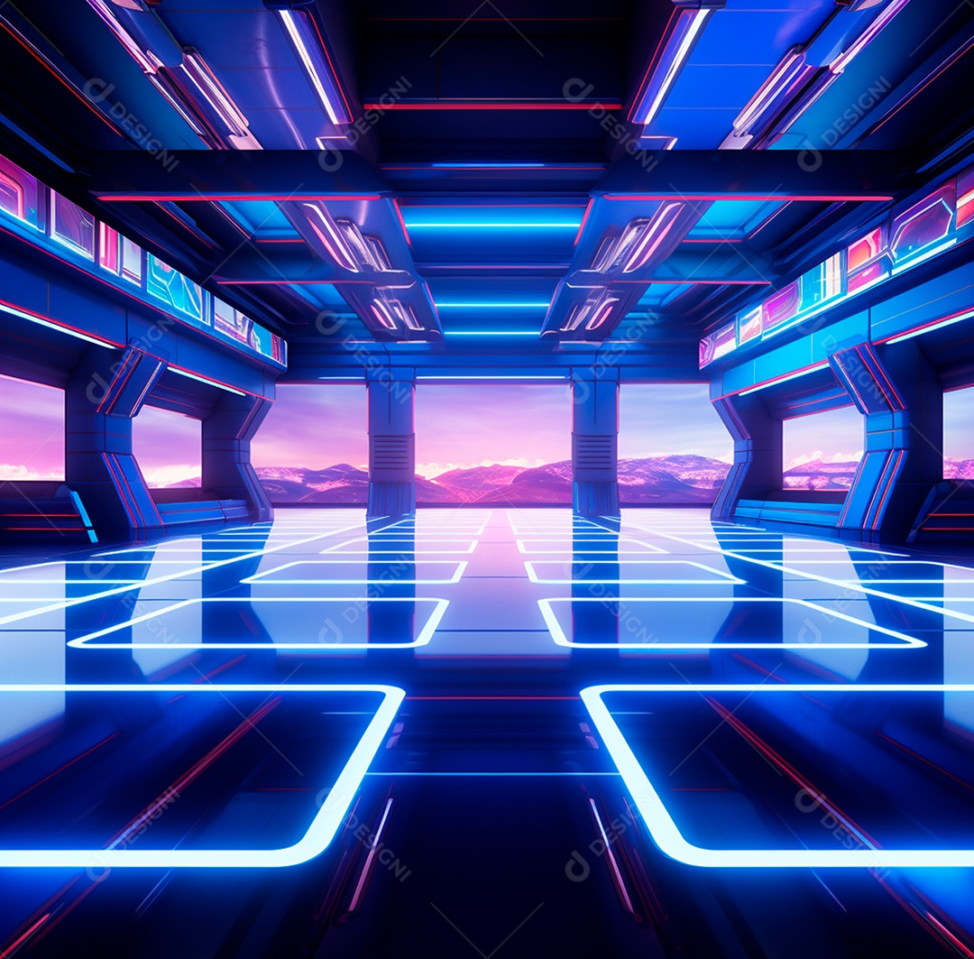 Fundo Azul Futurístico para composição