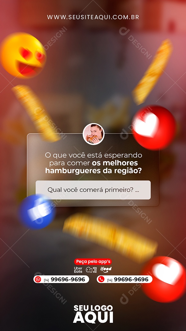Story Hamburgueres Da Região Caixa De Pergunta Social Media PSD Editável