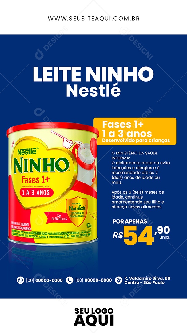 Leite Ninho Nestlé Farmácia Social Media PSD Editável