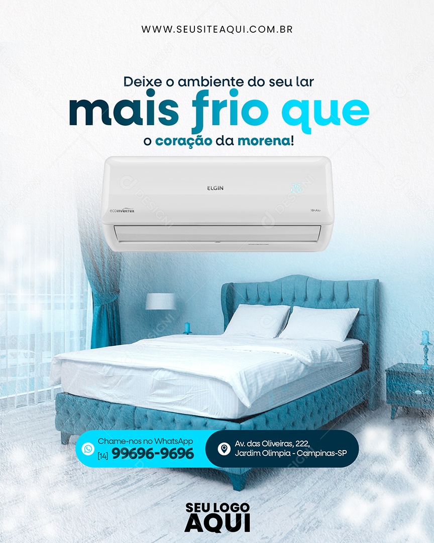 Mais Frio Que o Coração Da Morena Ar Condicionado Social Media PSD Editável