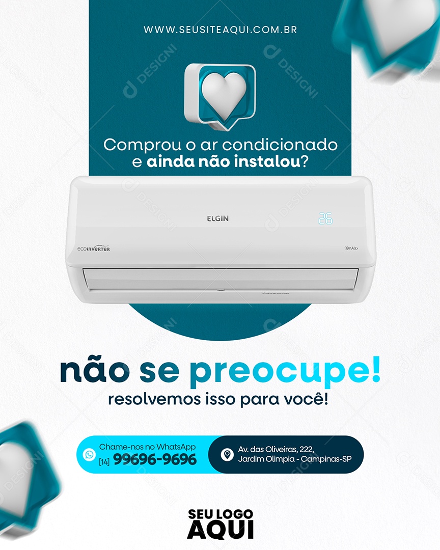 Social Media Comprou o Ar Condicionado Não Se Preocupe PSD Editável