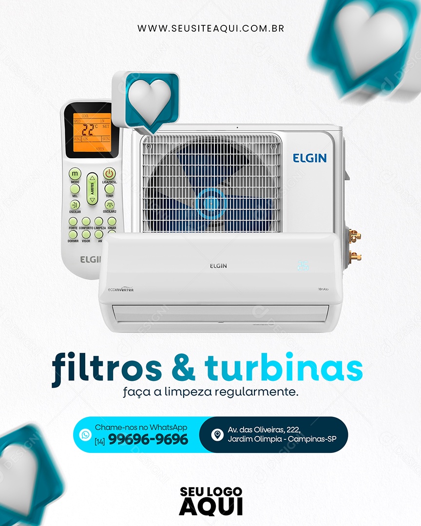 Filtros e Turbinas Ar Condicionado Social Media PSD Editável