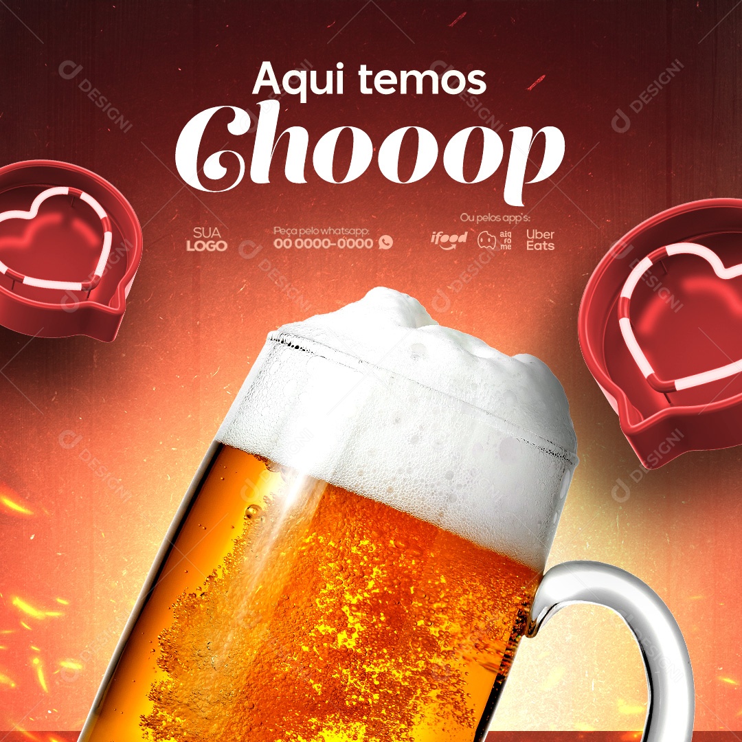 Churrascaria Aqui Temos Chooop Social Media PSD Editável