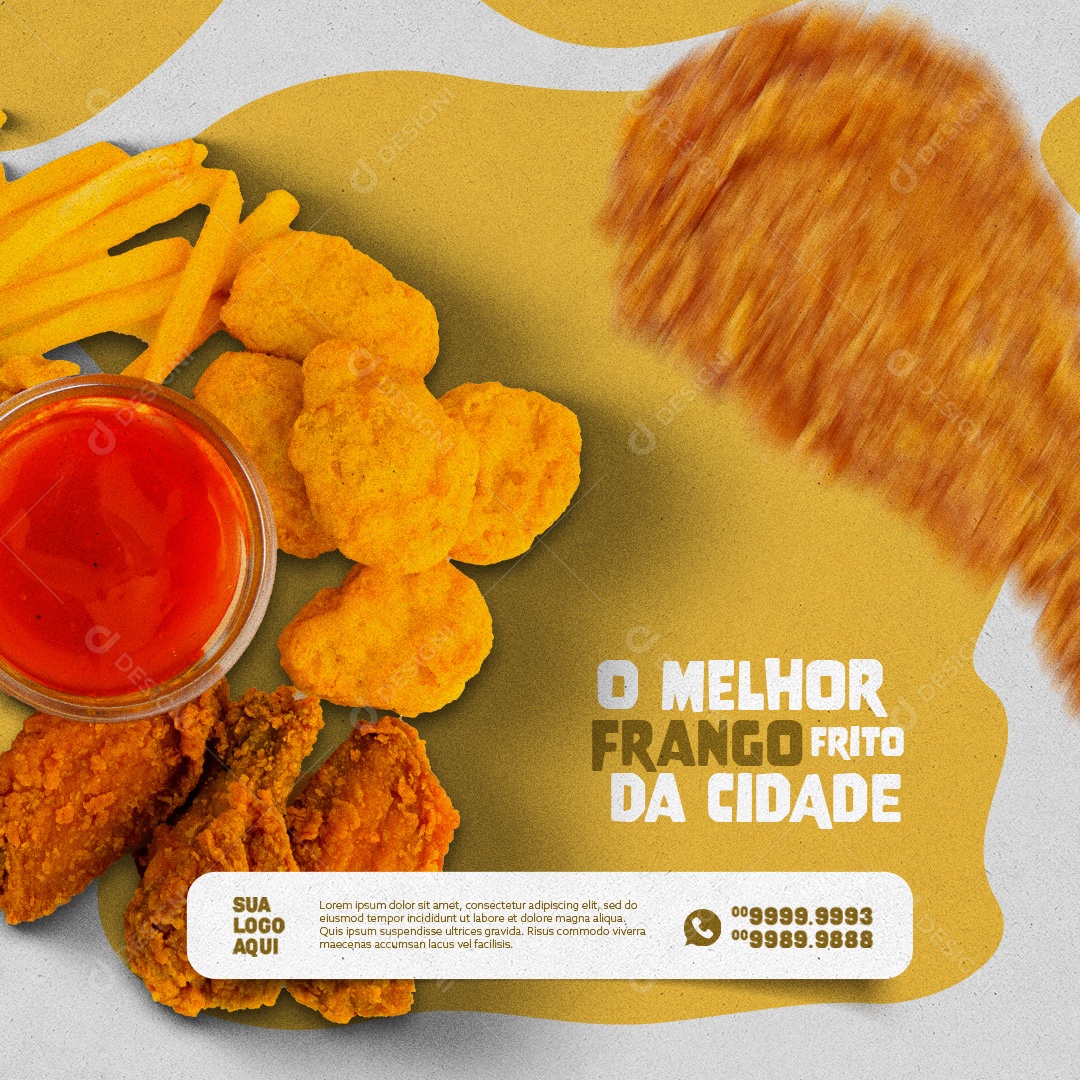 O Melhor Frango Frito Da Cidade Delivery Social Media PSD Editável