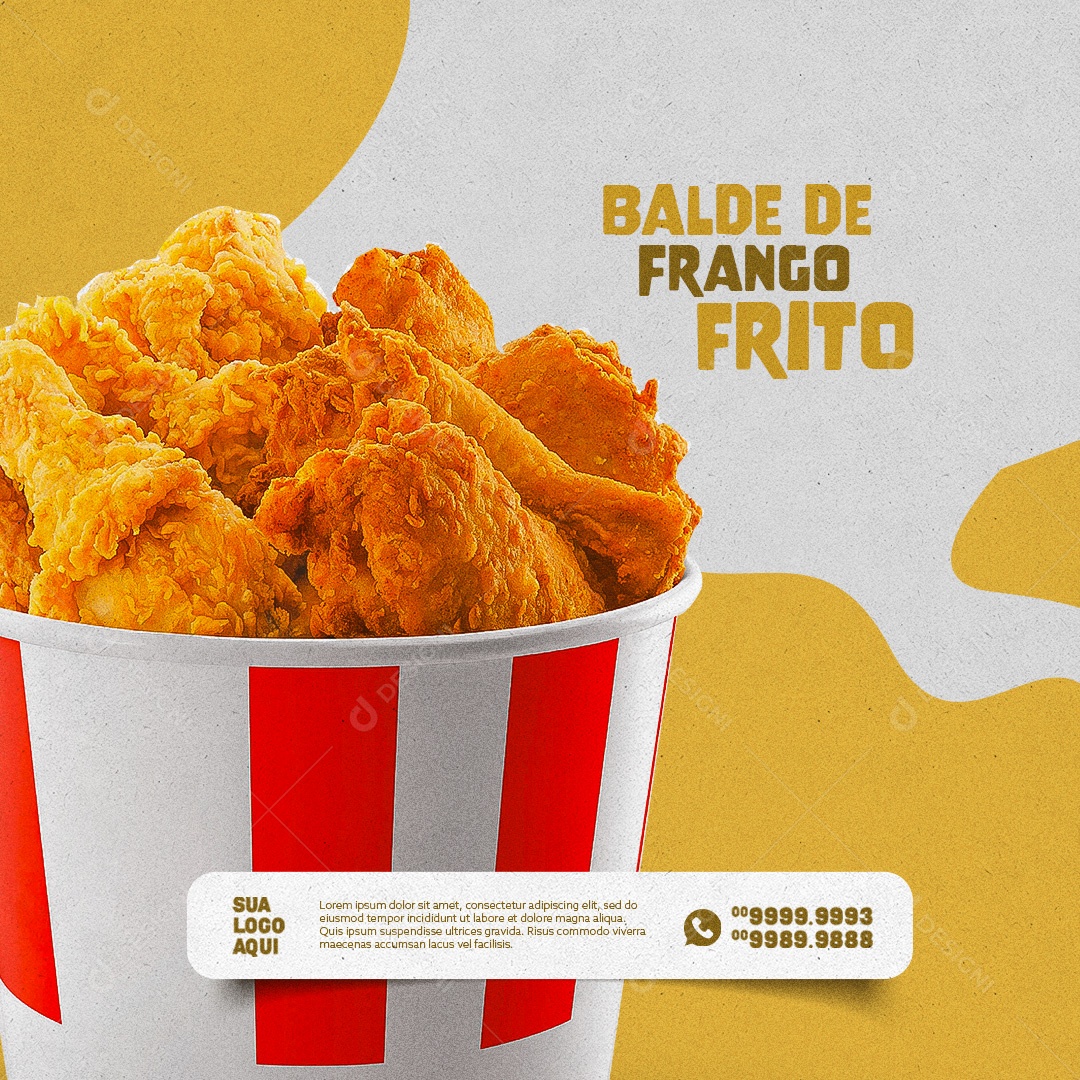 Balde De Frango Frito Social Media PSD Editável